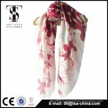 2015 fashion beautiful 100% polyester butterfly print square scarf                        
                                                Quality Choice